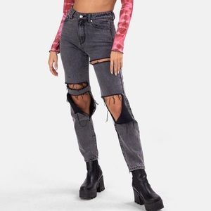 Grey distressed davis jeans